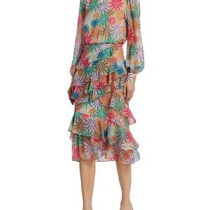 Saloni
Isa Ruffled Silk Midi-Dress